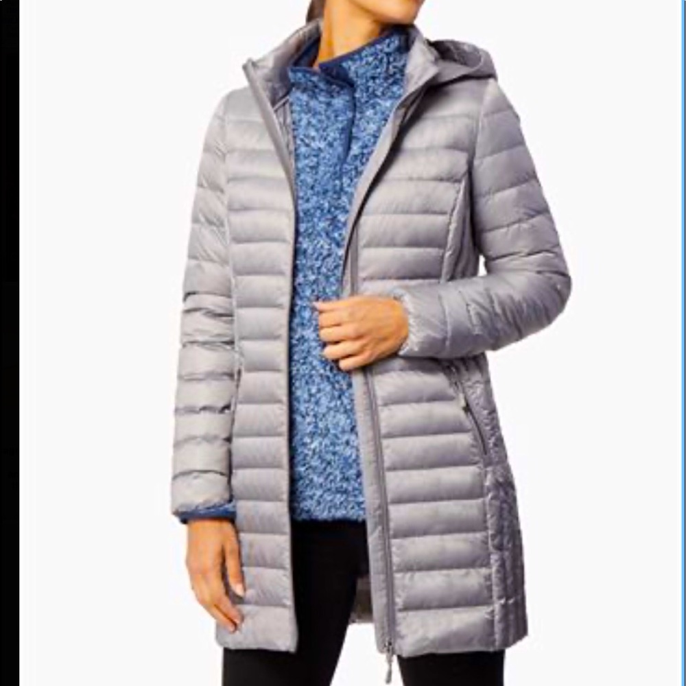 32 Degrees, Hooded Packable Puffer Coat, Echo Grey